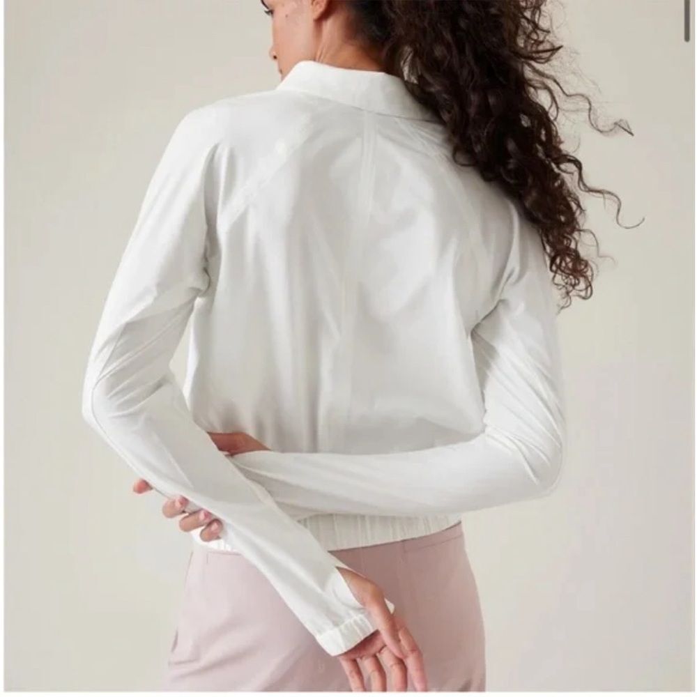 Athleta Advantage Polo Top Quarter Zip Pullover in Bright White Size XL - Picture 2 of 8